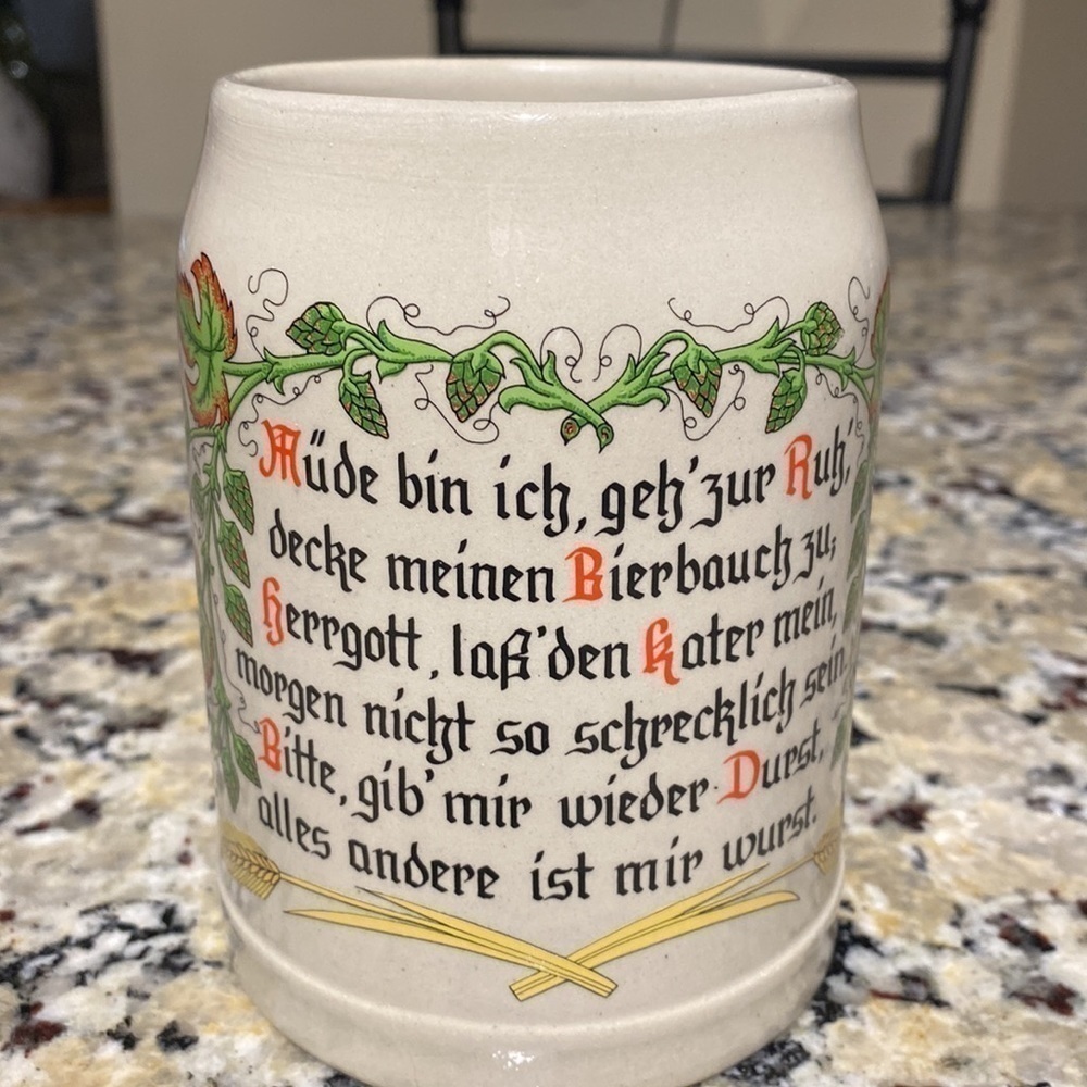 German stein collectible with saying - Picture 2 of 7
